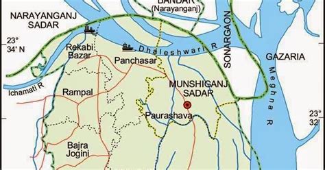 Munshiganj Sadar Upazila Map, Munshiganj, Bangladesh