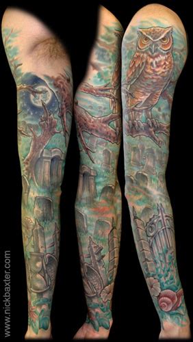 Tattoo Designs Uk Women: Graveyard Tattoo Sleeve