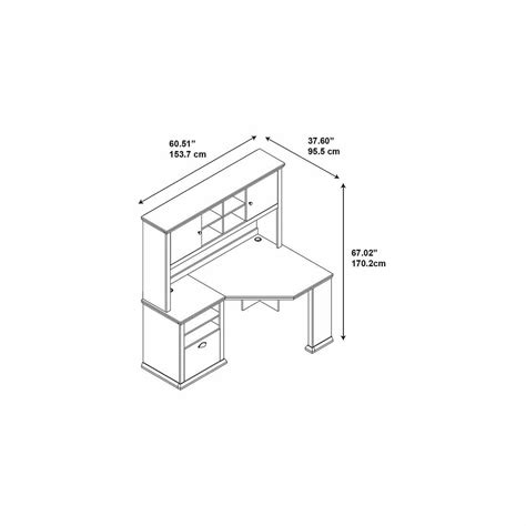 Yorktown 60W Corner Desk with Hutch | Bush Furniture