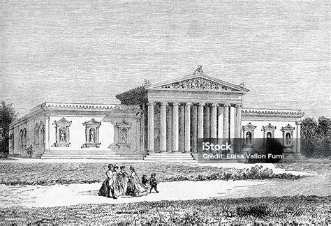 Antique Engraving Of The Munich Glyptothek Museum Commissioned In ...