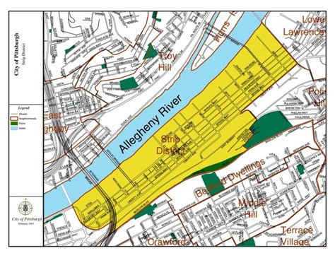 Getting Here - Neighbors in the Strip | Pittsburgh map, Pittsburgh pa, Hill city