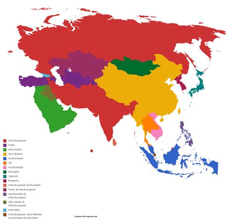 Official Languages Of Asia Map