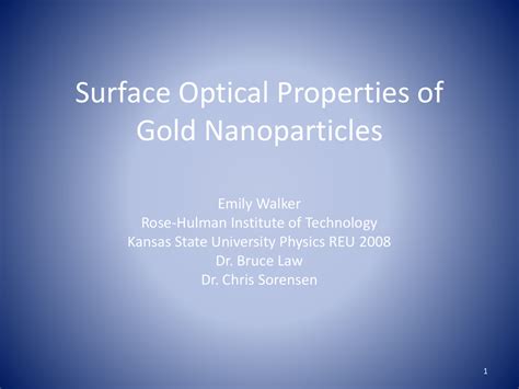 Optical Properties of Gold Nanoparticles