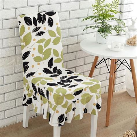 KCASA WX-PP5 Elegant Flower Elastic Stretch Chair Seat Cover With Skirt ...