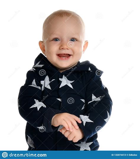 A Cute 1 Year Old Stands in a White Studio Setting. Stock Image - Image of expression, looking ...