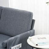 BaytoCare Mid-Century Fabric Loveseat Sleeper 2 Seater SofaDark Gray ...