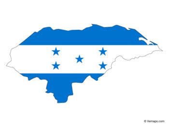 Flag Map of Honduras by Vemaps | TPT