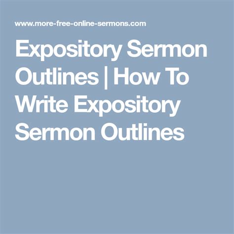 Expository Sermon Outlines | How To Write Expository Sermon Outlines in 2021 | Sermon, Book of ...