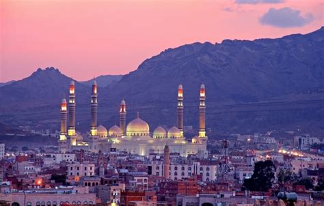 Wallpaper mountains, building, panorama, Yemen, Yemen, The Al-Saleh Mosque, Sana, Sanaa for ...