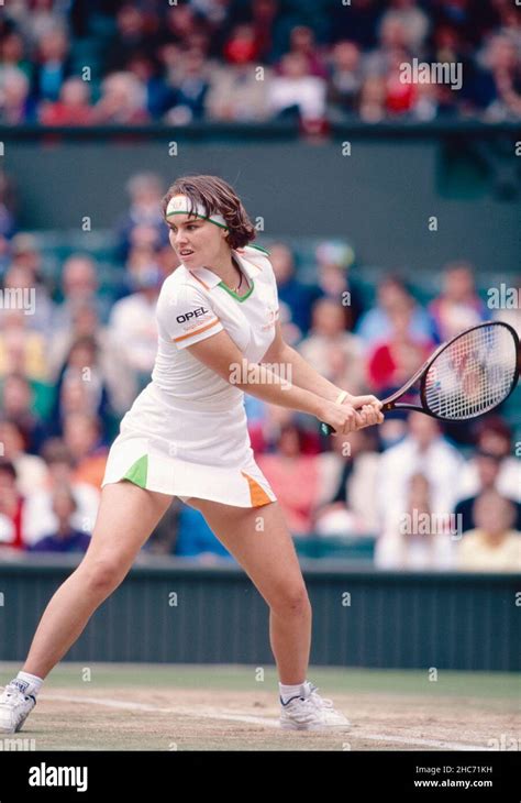 Swiss tennis player Martina Hingis, Wimbledon, UK 1997 Stock Photo - Alamy