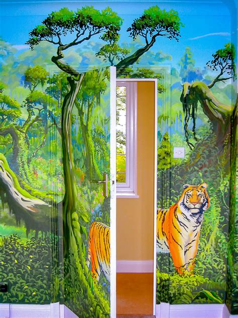 Jungle Mural in girl's room | Sacredart Murals