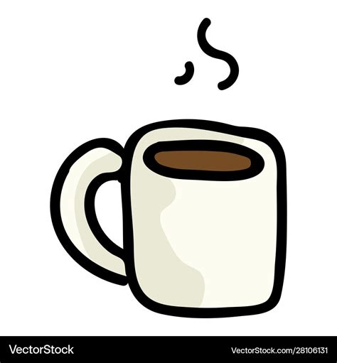 Cute coffee mug cartoon hand Royalty Free Vector Image