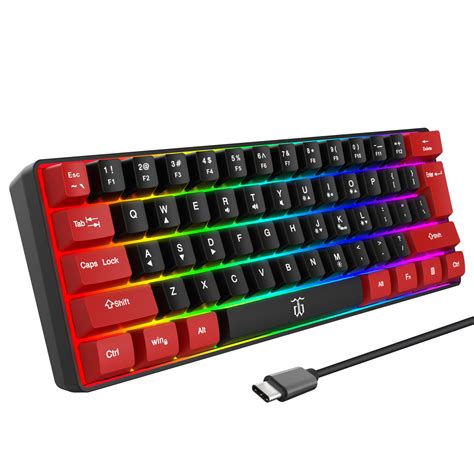 Snpurdiri 60% Wired Gaming Keyboard, True RGB Mini Keyboard, Quiet Erg – snpurdiri