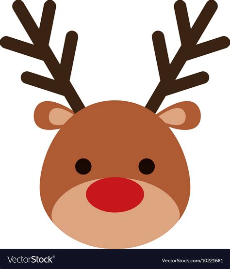 Reindeer merry christmas icon Royalty Free Vector Image