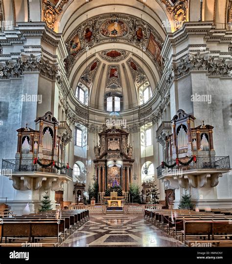 The interior of the Cathedral of Salzburg (Salzburger Dom) (HDR image ...