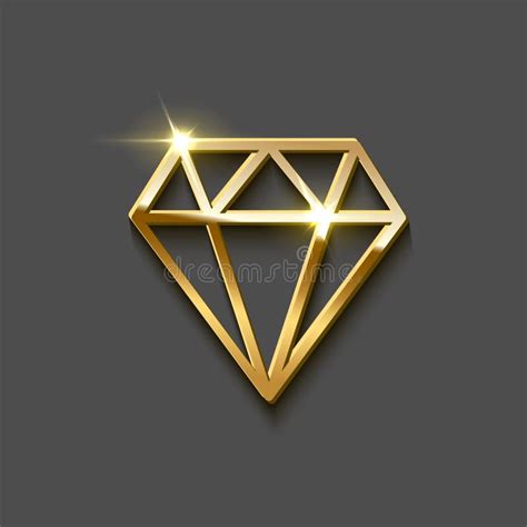 Diamond Brilliant Shape Made of Gold. Vector Luxury Design Element ...