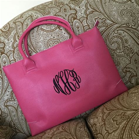 Monogrammed tote ETSY Totes and Bags | Monogram leather tote, Monogram ...