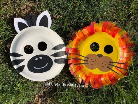 Paper plate Jungle animal mask | Animal masks craft, Paper plate animal ...