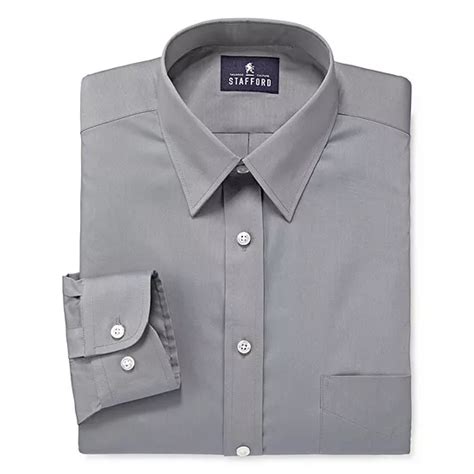 Stafford Mens Comfort Stretch Dress Shirt, Color: Nickel - JCPenney