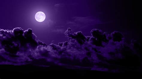 Purple, moon, night, sky - Wallpapers Pics