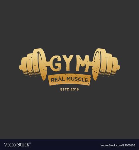 Gym fitness vintage logo design inspiration Vector Image