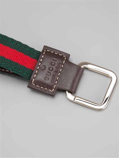 Gucci Striped Loop Key Ring in Green for Men | Lyst