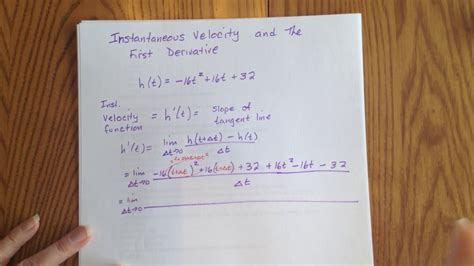 Instantaneous Velocity and the First Derivative - YouTube