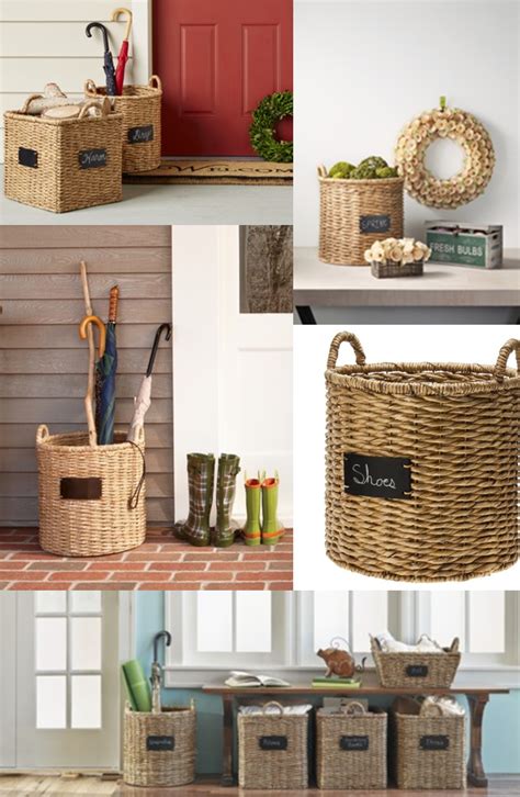 i'm obsessed with these storage baskets! Perfect for use in the foyer ...