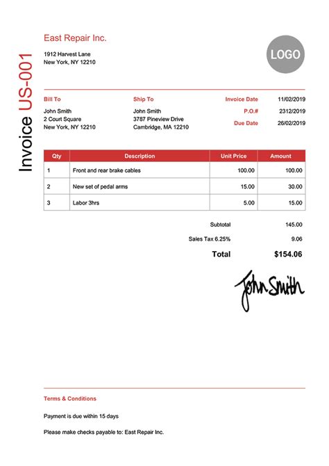 Free Blank Invoice PDF | 100 Templates to Print & Email