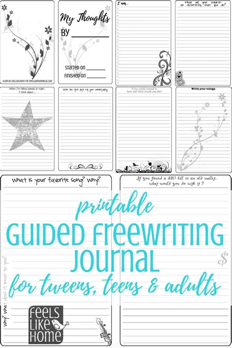 My Thoughts: A Printable Guided Freewriting Journal for Tweens, Teens, & Adults | Feels Like Home™