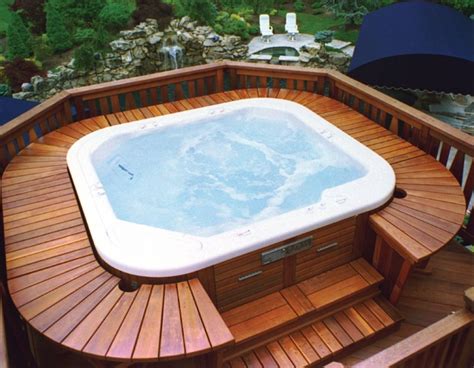 Wood Deck Designs For Hot Tubs