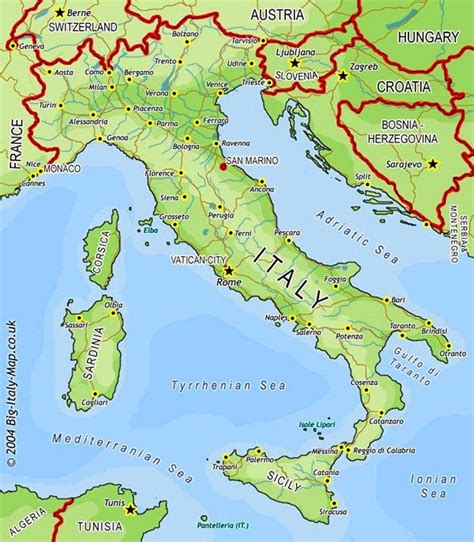 Italy on world map: surrounding countries and location on Europe map