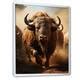 Designart "Native Art Buffalo Thunder" Native American Art Framed Wall Art Living Room - Bed ...