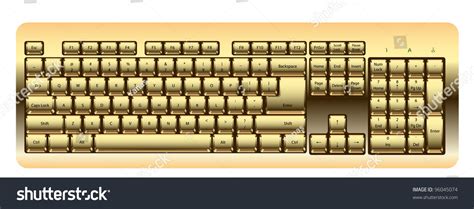 Gold Computer Keyboard Stock Vector Illustration 96045074 : Shutterstock