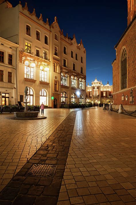 Old Town at Night in City of Krakow Photograph by Artur Bogacki - Pixels