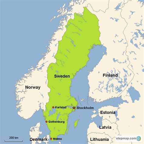 Sweden Capital Map