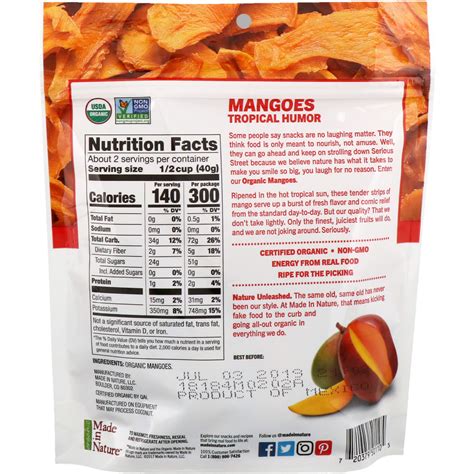 Nutrition Facts Dried Mango Slices | Besto Blog