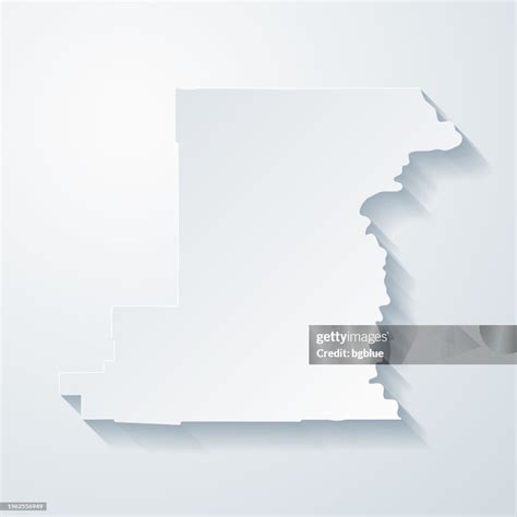 Benton County Oregon Map With Paper Cut Effect On Blank Background High ...