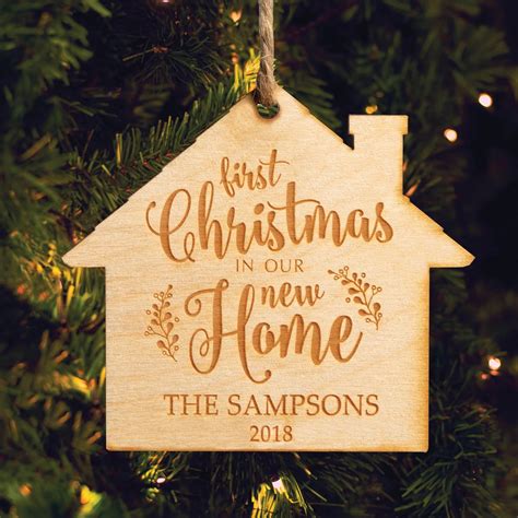 First Christmas in Our New Home Personalized Wood Ornament - Walmart ...