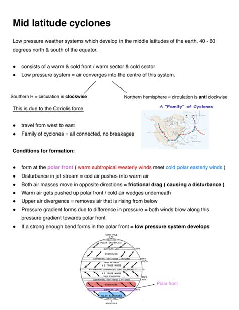 Mid latitude Cyclone notes