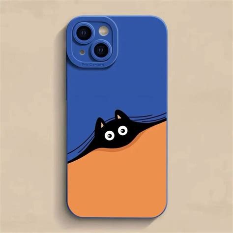 Funny Cartoon Cat OR Dog Hiding Case For iPhone 15 PRO MAX 14 13 12 PRO ...