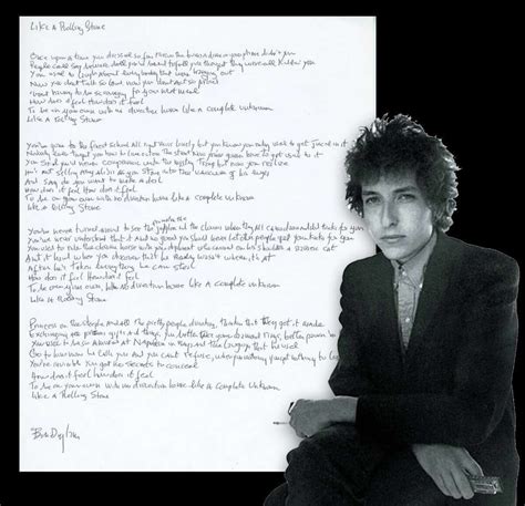 Bob Dylan's handwritten lyrics to 'Like A Rolling Stone' up for auction ...