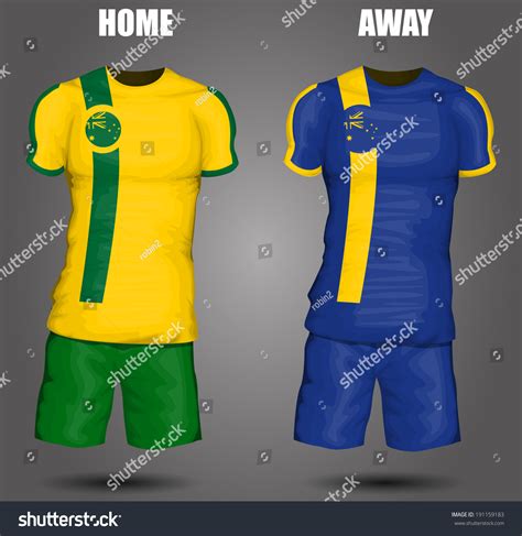 Australia Soccer Jersey Stock Vector (Royalty Free) 191159183 | Shutterstock