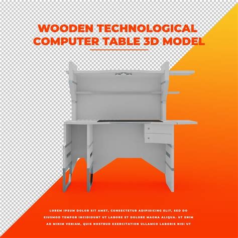 Premium PSD | Wooden technological computer table isolated model