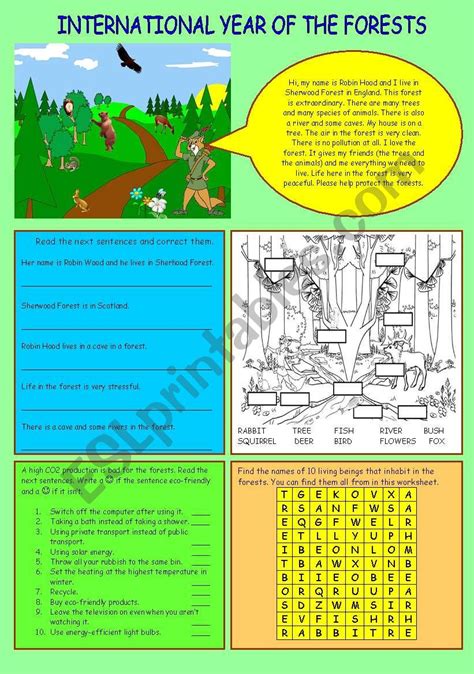 INTERNATIONAL YEAR OF THE FORESTS - ESL worksheet by javiazl