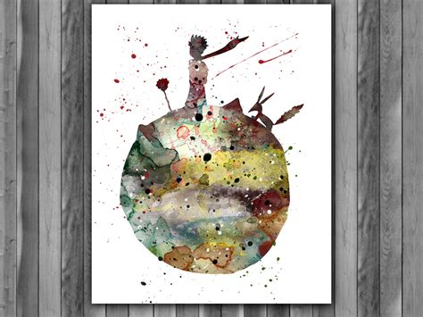 The Little Prince Watercolor Print, The Little Prince Painting, The ...