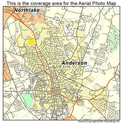 Aerial Photography Map of Anderson, SC South Carolina