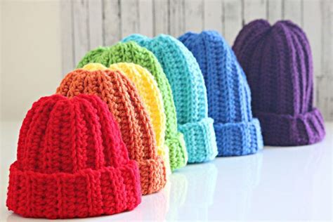 Crochet Ribbed Unisex Hat In All Sizes | หมวก