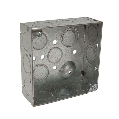 RACO 4 in. Welded Square Electrical Box with Raised Ground-8189 - The Home Depot