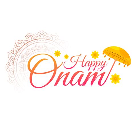 Onam Festival Vector PNG Images, Happy Onam Festival Greeting Text ...